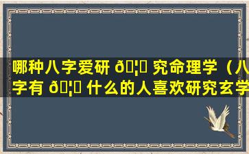 哪种八字爱研 🦟 究命理学（八字有 🦍 什么的人喜欢研究玄学）